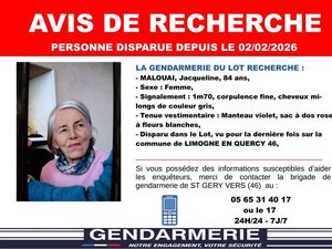Disparition inquiétante en Occitanie : on recherche Jacqueline, 84 ans, disparue depuis trois jours