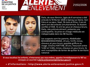 Alerte enlèvement : Eline, Nael et Dalia toujours introuvables : deux membres de la famille en garde à vue