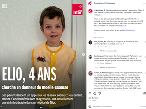 Vous êtes peut-être compatible avec Elio pour un don de moelle osseuse : le garçon de 4 ans, atteint d'une leucémie rare, a besoin d'une greffe, ses parents lancent un appel national