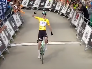 VIDÉOS. Cyclisme : après sa démonstration de la veille, le Français Paul Seixas remporte en solitaire la 2e étape du tour du Pays Basque