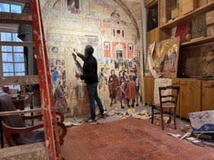 "Ce que le temps n'efface pas" : l'artiste peintre Flipo remonte les siècles au château de Belcastel