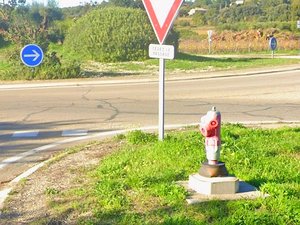 La voiture arrive au rond-point, fait un tout droit et... vide le château d'eau de cette commune d'Occitanie