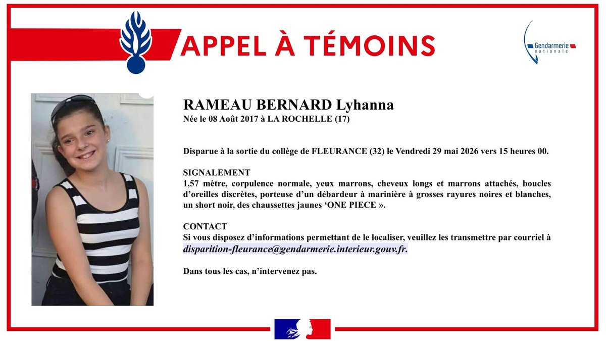Disparition inquiétante de Lyhanna, 11 ans : le suspect a été mis en examen et placé en détention provisoire - centrepresseaveyron.fr