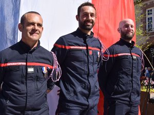 Ils ont chacun sauvé une vie : Théo, Olivier, Valentin, trois pompiers de l'Aveyron distingués ce samedi à Rodez pour acte de courage et de dévouement