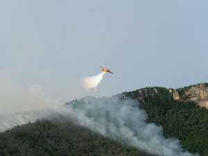 "Le feu progresse sur sa partie inaccessible aux moyens terrestres" : quatre-vingts pompiers mobilisés en Aveyron, près de Millau, une trentaine d'hectares sont partis en flamme