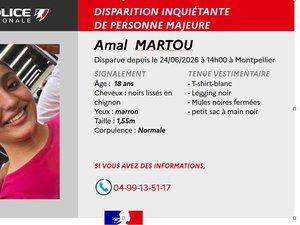 Disparition inquiétante en Occitanie : elle part faire des courses et disparaît, on recherche Amal, 18 ans, depuis ce mercredi 24 juin