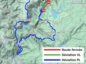Une portion de route de l'Aubrac en Aveyron est fermée temporairement à la circulation... pour une histoire de galerie souterraine de 900 m de long
