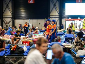 Incendie en Gironde : comme la Croix-Rouge, la Protection civile locale de l'Aveyron au chevet des sinistrés dans le centre d'hébergement d'urgence