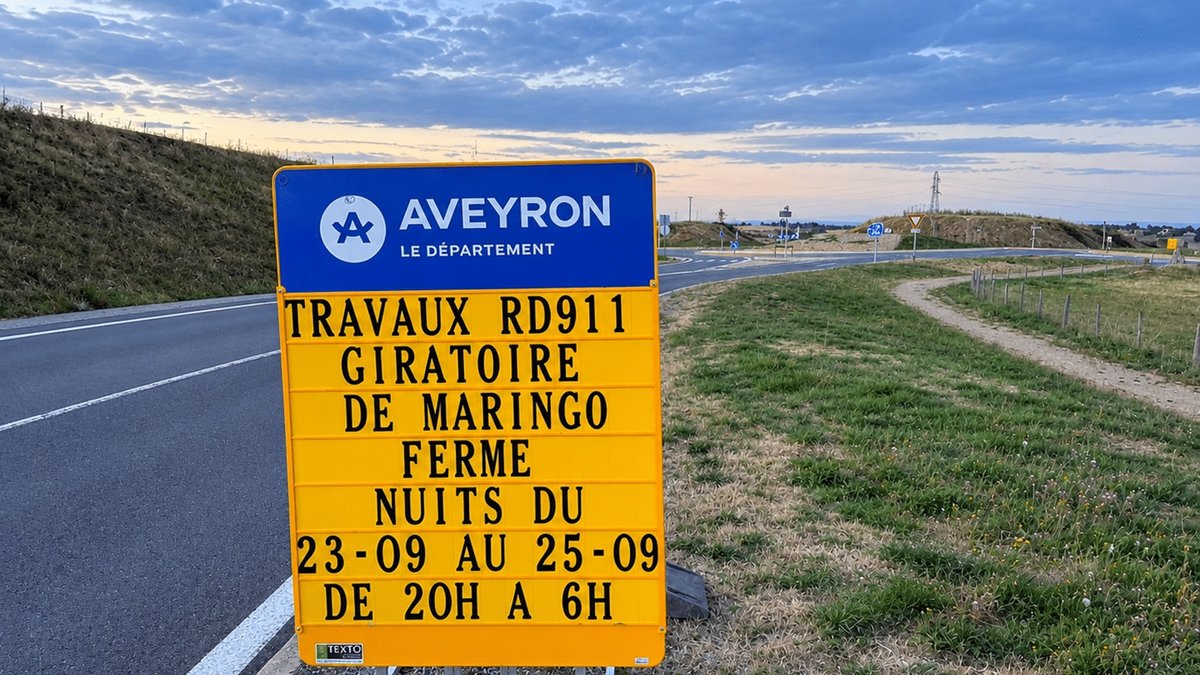 La RD911 en travaux du 21 au 25 septembre dans le secteur de Baraqueville : voici les heures d’intervention et les déviations