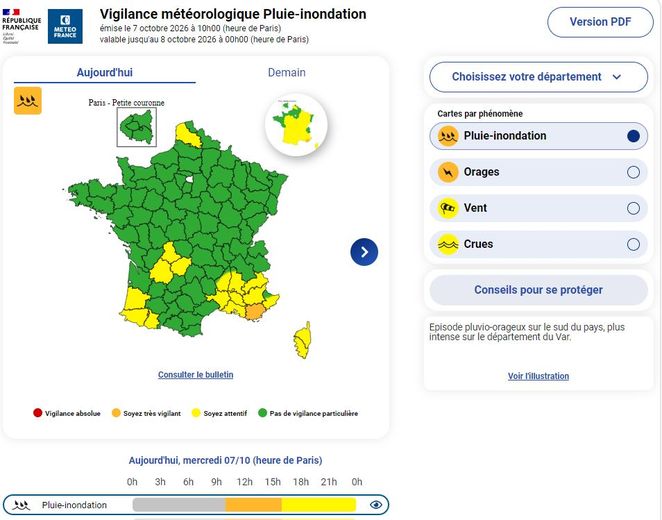 CARTES. Orages et risque d’inondation : 70 départements encore en ...